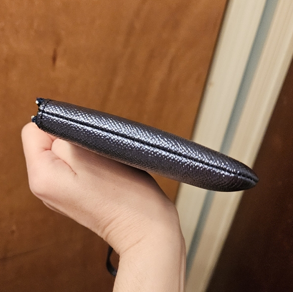 Coach Metallic Blue Corner Zip Wristlet